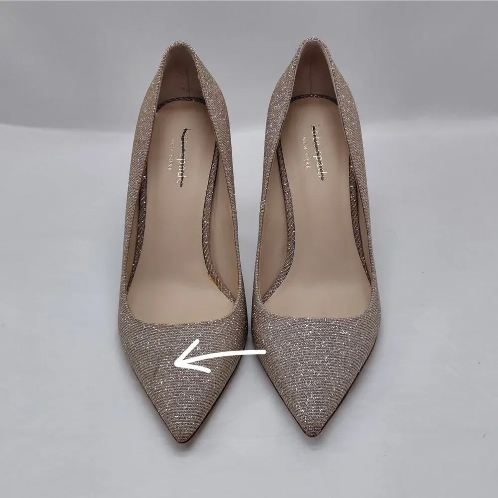 kate spade Vivian Heels Womens Size 7 Pink Glitter Formal Wedding Party Pumps
